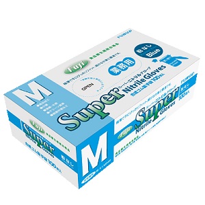 スーパーニトリルグローブ 粉なし 青（食品衛生企画合格品）S/M/Lサイズ
